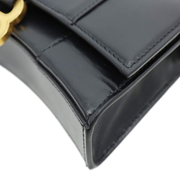 Balenciaga Hourglass Shiny Box Calfskin Leather Wallet On Chain Shoulder Bag - Picture 8 of 15